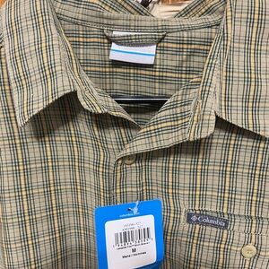 Columbia Men's Casual Plaid Shirt - Beige and Black